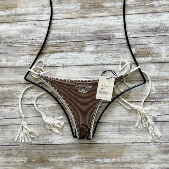 Acacia Swimwear POLIHALE Tie Side Bikini Bottom in Ivory - Picture 5 of 11